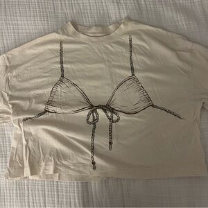 American Eagle Cream Bikini Graphic Tee